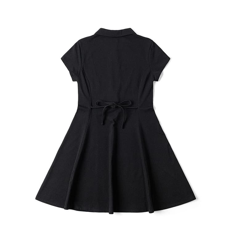 Платье Lee SS25 Короткое платье с короткими рукавами женское черное - изображение 2