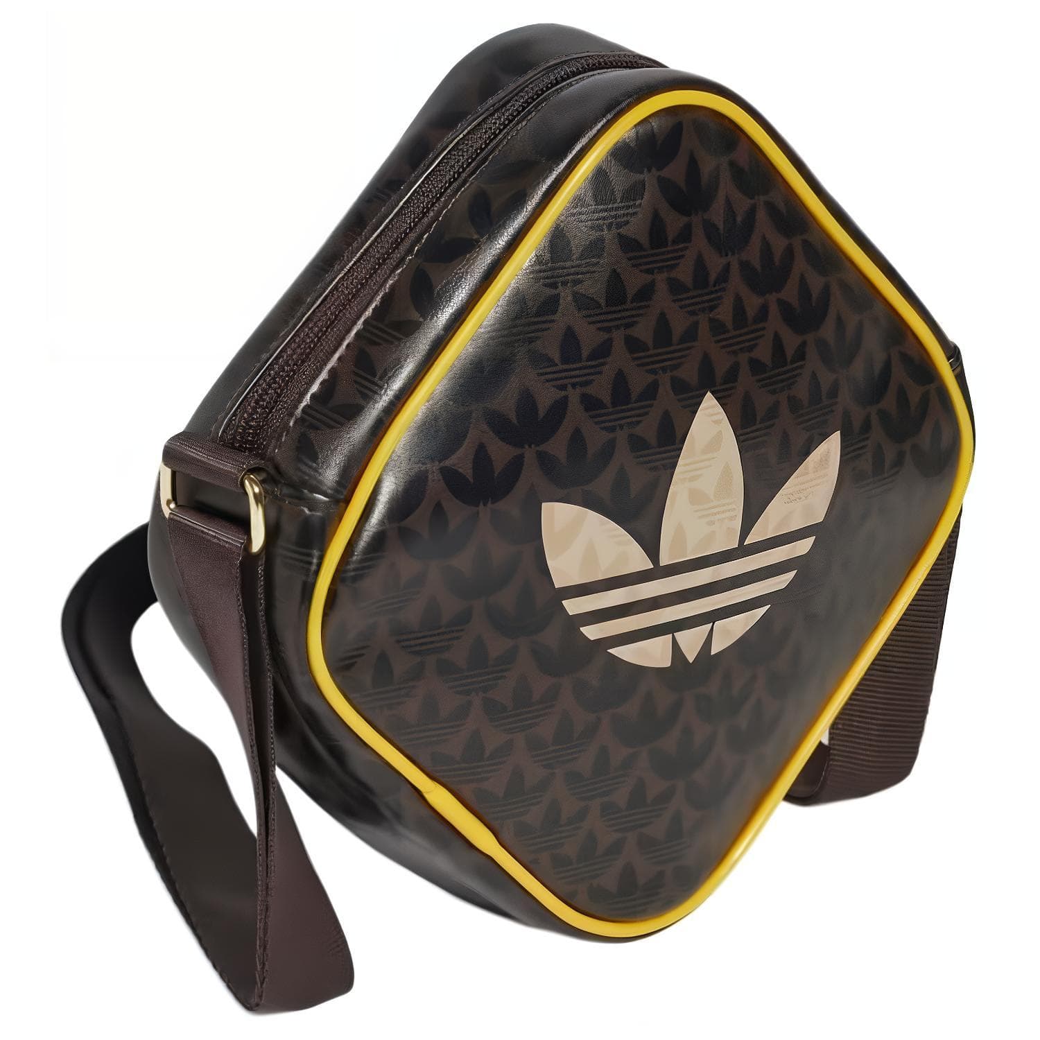 Мини-сумка Adidas Originals Трилистник ПУ (полиуретан) Сумка через плечо Унисекс Темно-коричневый - изображение 2