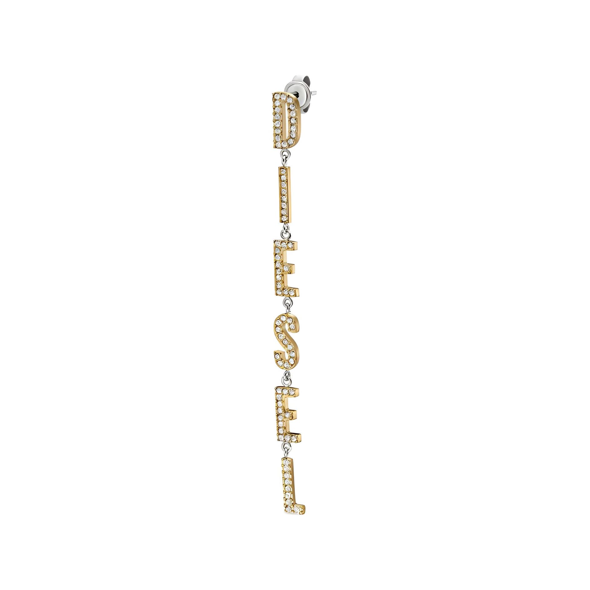 DIESEL Rhinestone Нержавеющая сталь Серьги Женские Золото - изображение 1
