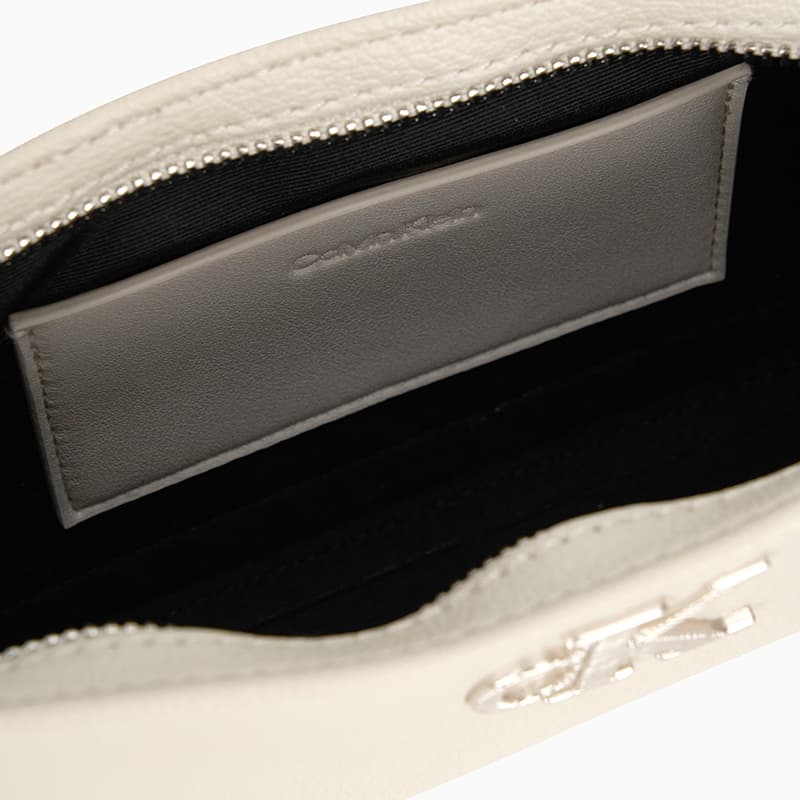 Мини-сумка CALVIN KLEIN Сумка через плечо из смешанного материала среднего размера женская молочно-белого цвета - изображение 4