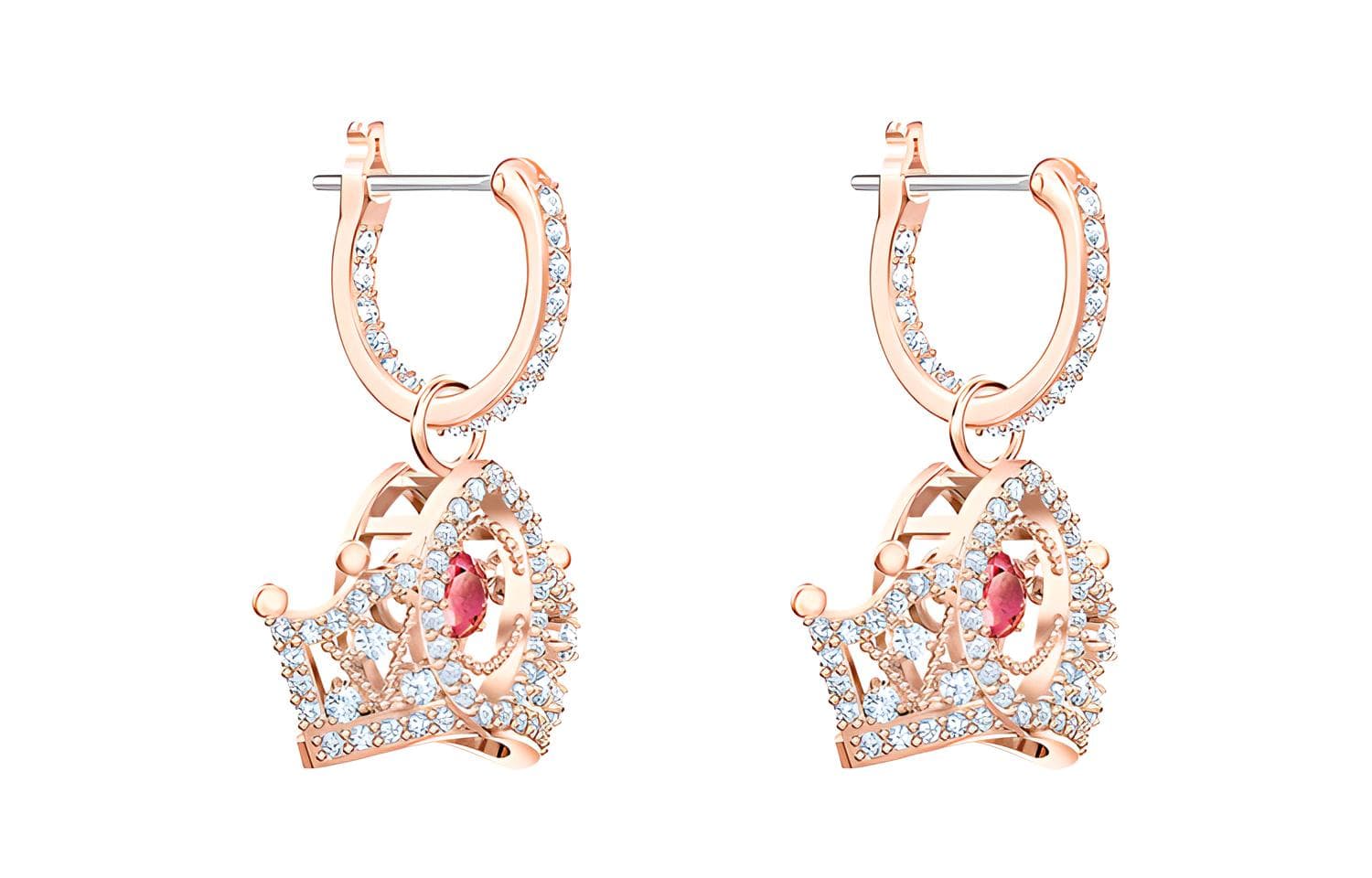 Серьги Swarovski Bee A Queen Drop Earrings Red Rose Gold - изображение 3
