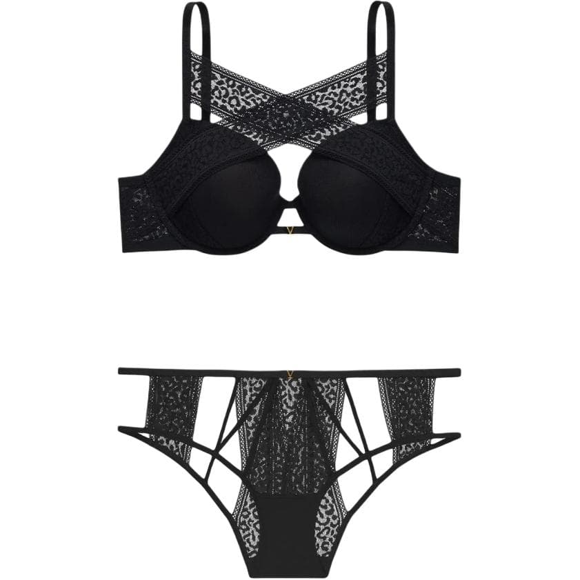 Трусы VICTORIA'S SECRET Комплект нижнего белья "Magical Цветочный" Женский Черный - изображение 1