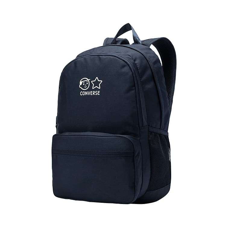 Рюкзак Converse ×Noritake 18L Повседневный Универсальный Модный Большой объем Совместная коллекция Полиэстер Рюкзак Унисекс Парный Темно-синий - изображение 3