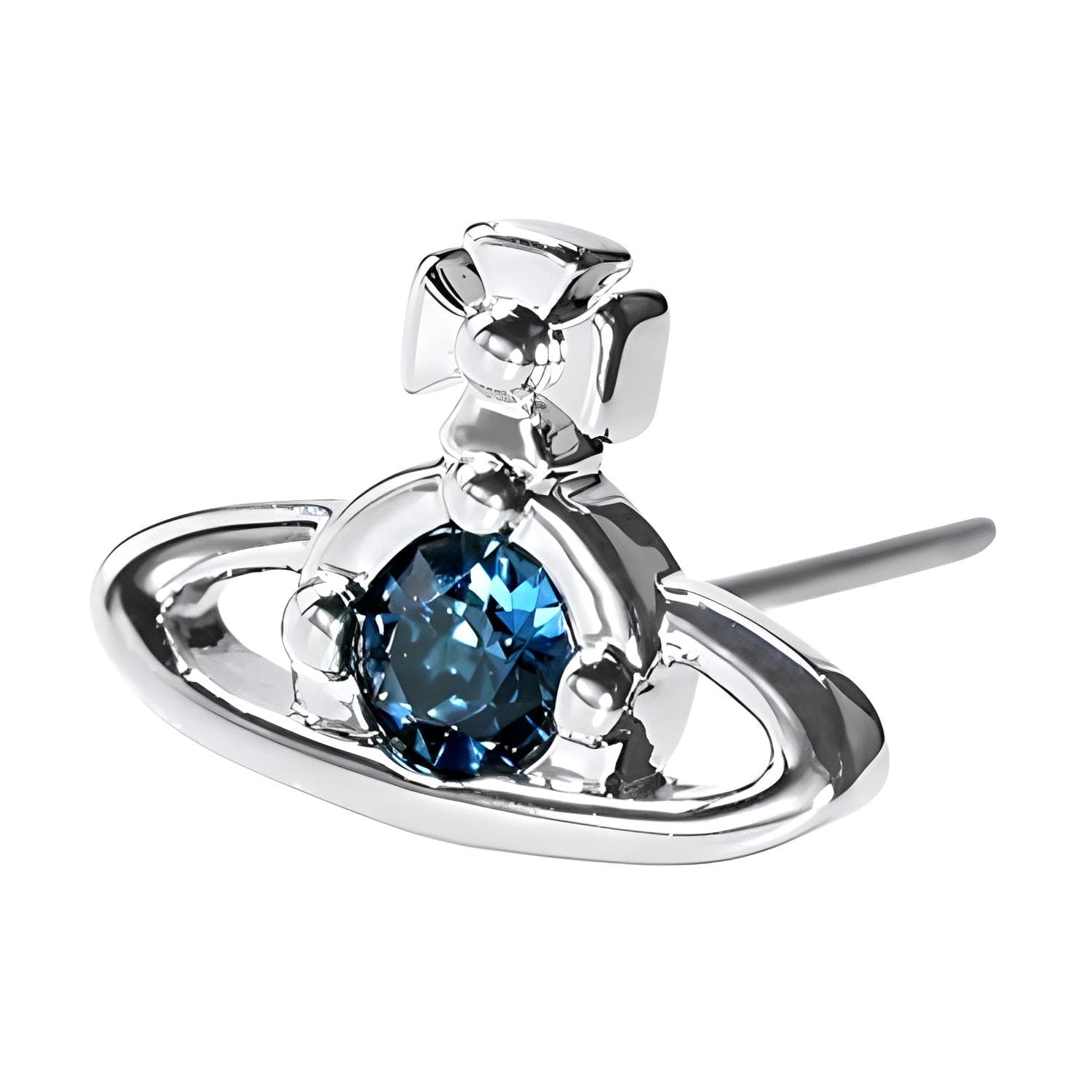 Серьги Vivienne Westwood Nano Solitaire Single Stud Sapphire/Silver - изображение 5