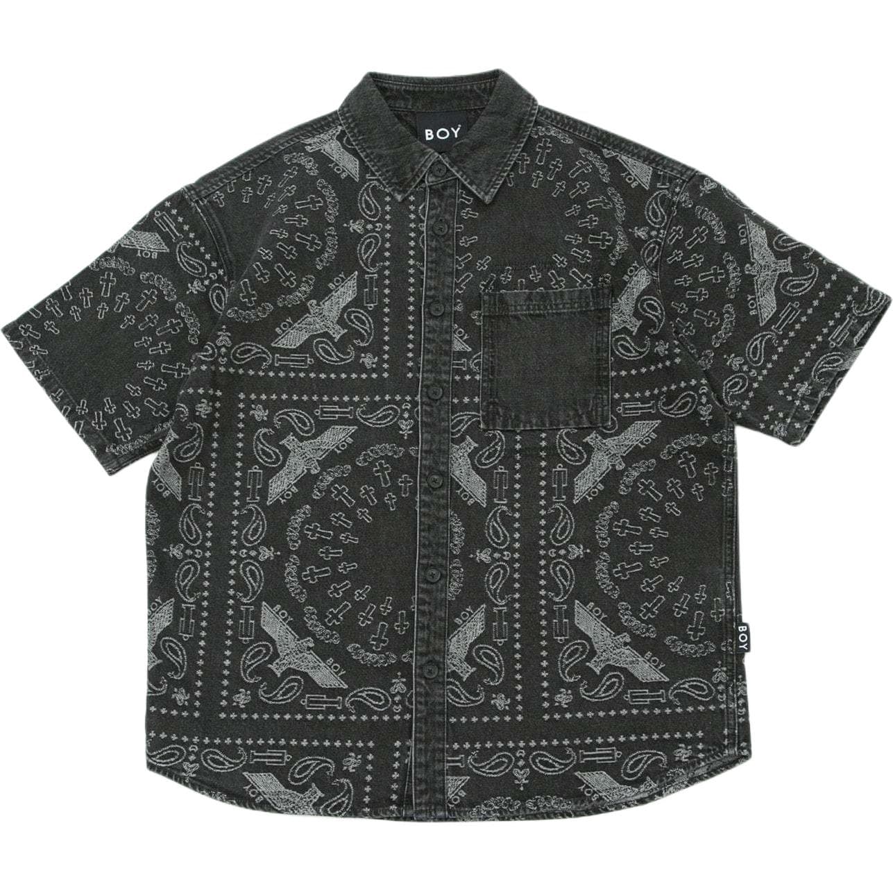 Рубашка Boy London Denim Short Sleeve Shirt Black - изображение 1