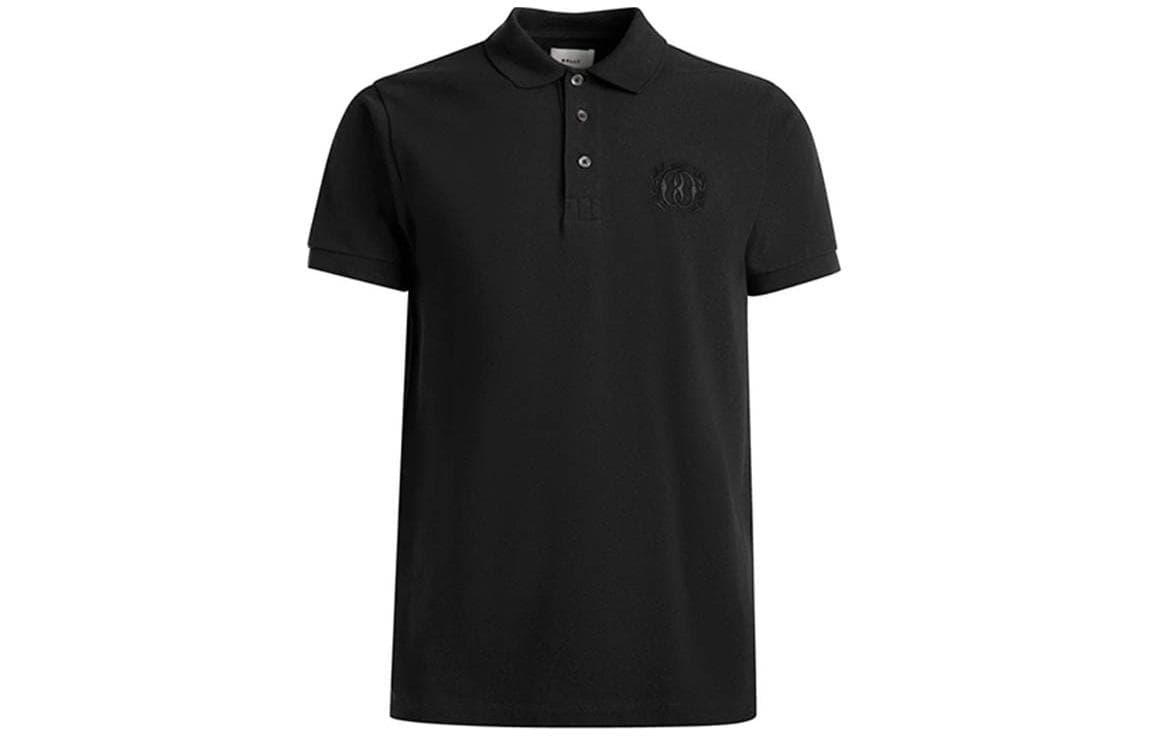 Поло BALLY Emblem Polo In Black Cotton Polo - изображение 1
