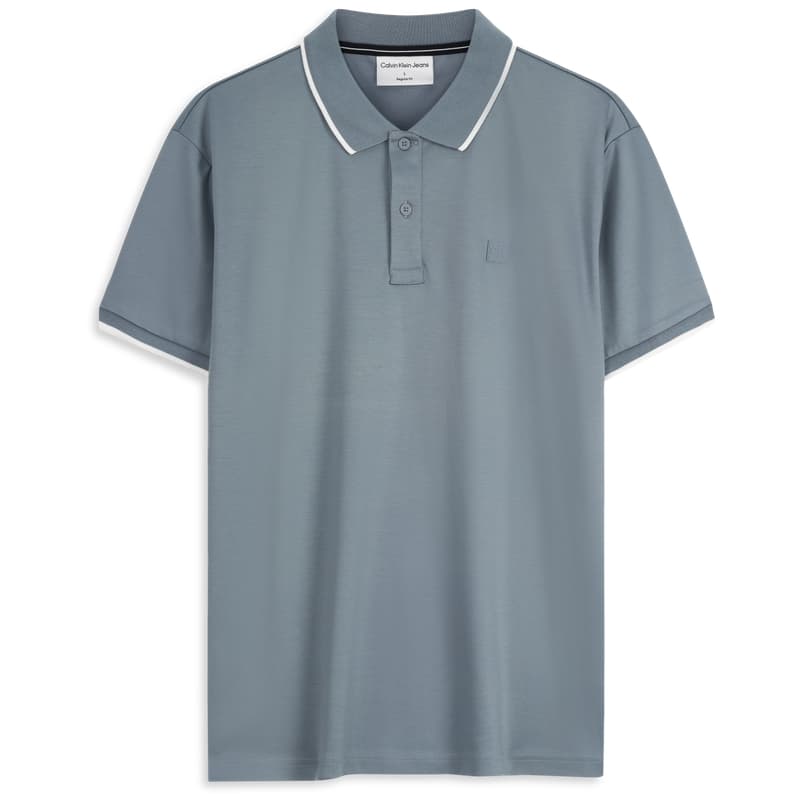Поло Calvin Klein PN6 Cloud TRACE Gray Men's Polo - изображение 1