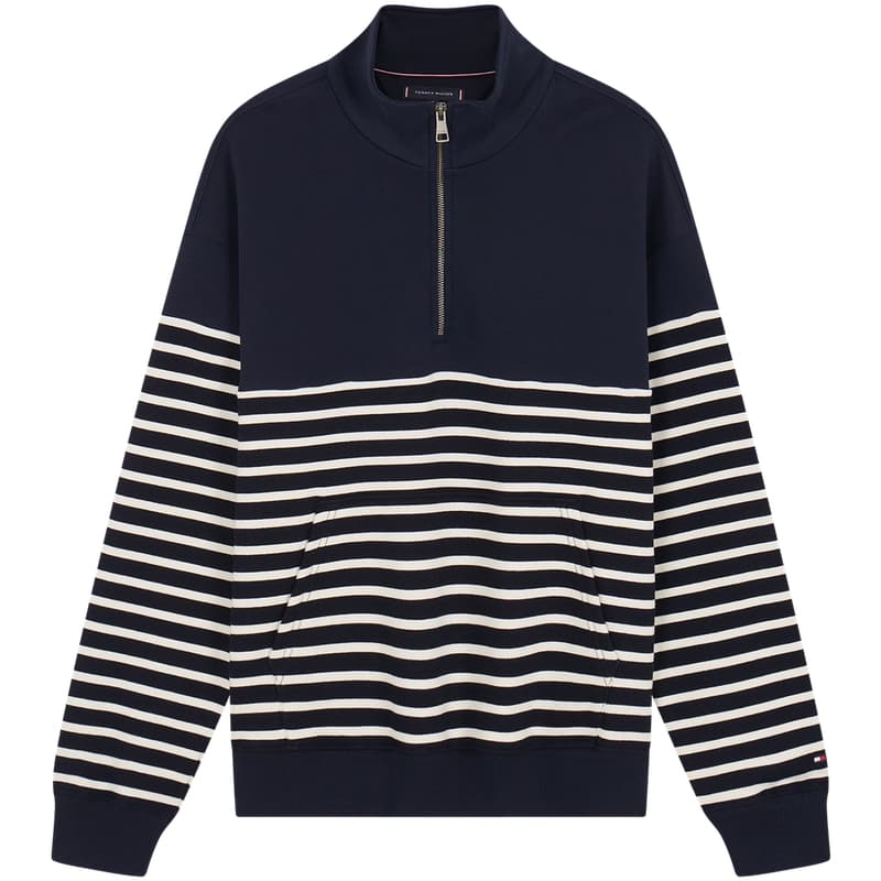 Худи Tommy Hilfiger Мужская свободная толстовка с полузастежкой и воротником-стойкой - изображение 1