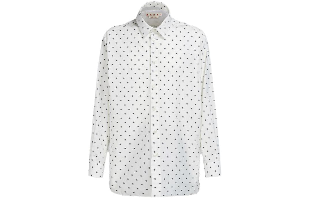 Кофта MARNI White Poplin Long-sleeved Shirt With Polka Dots - изображение 1