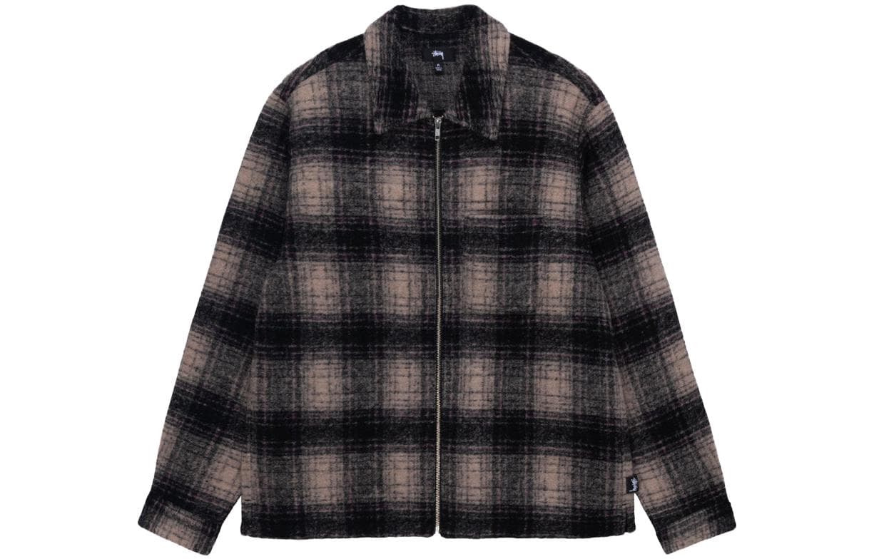 Рубашка Stussy FW23 WOOL PLAID ZIP SHIRT - изображение 1