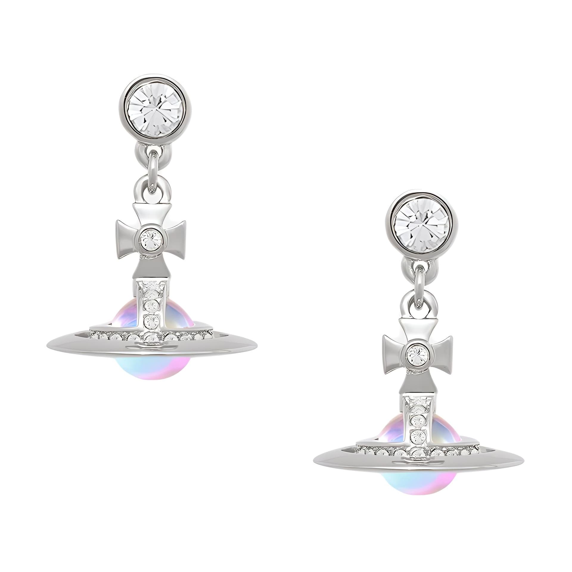 Серьги Серьги Vivienne Westwood с эмалью в клетку латунь кристалл женские серебряные - изображение 3