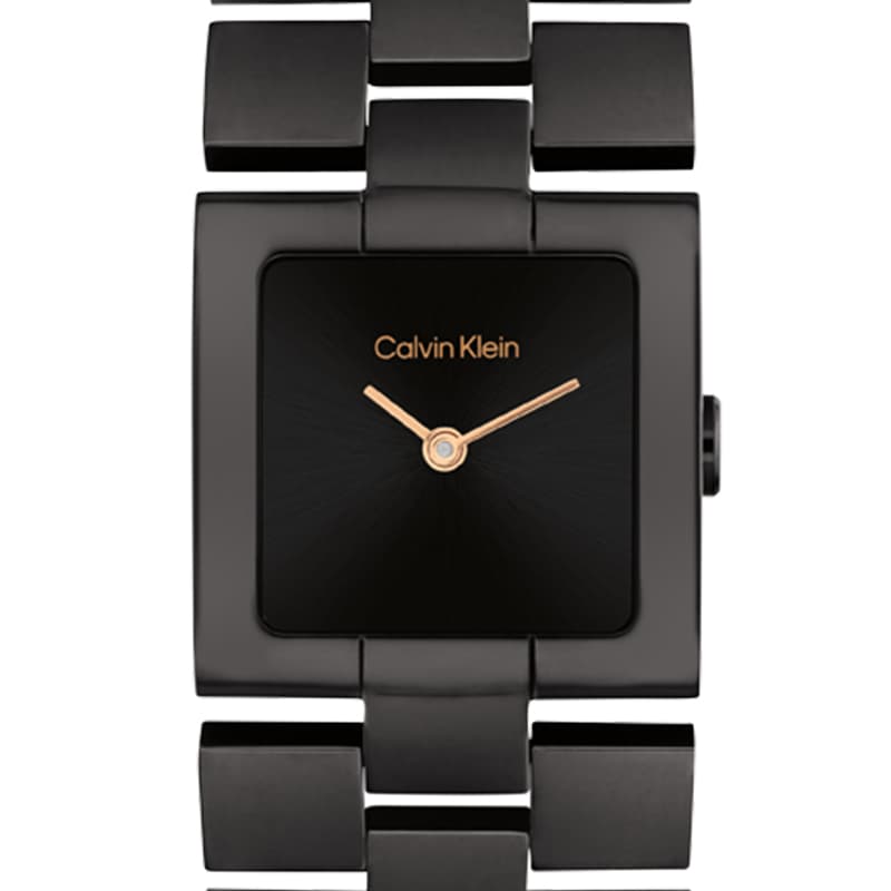 Механические часы Calvin Klein Часы с ремешком на запястье кварцевый механизм стальной ремешок черный циферблат женские часы - изображение 4