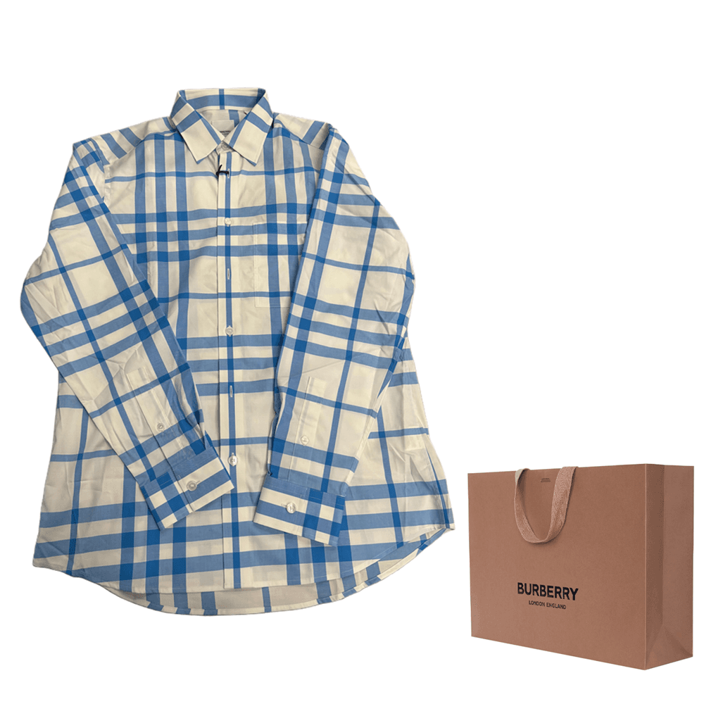 Рубашка Burberry Мужские Синие Рубашки - изображение 3