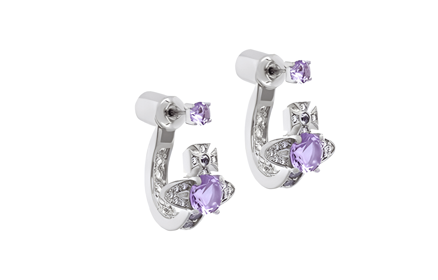 Серьги Vivienne Westwood Maitena MAITENA EARRINGS сферический узор латунь серьги унисекс парный серебристый/фиолетовый - изображение 2
