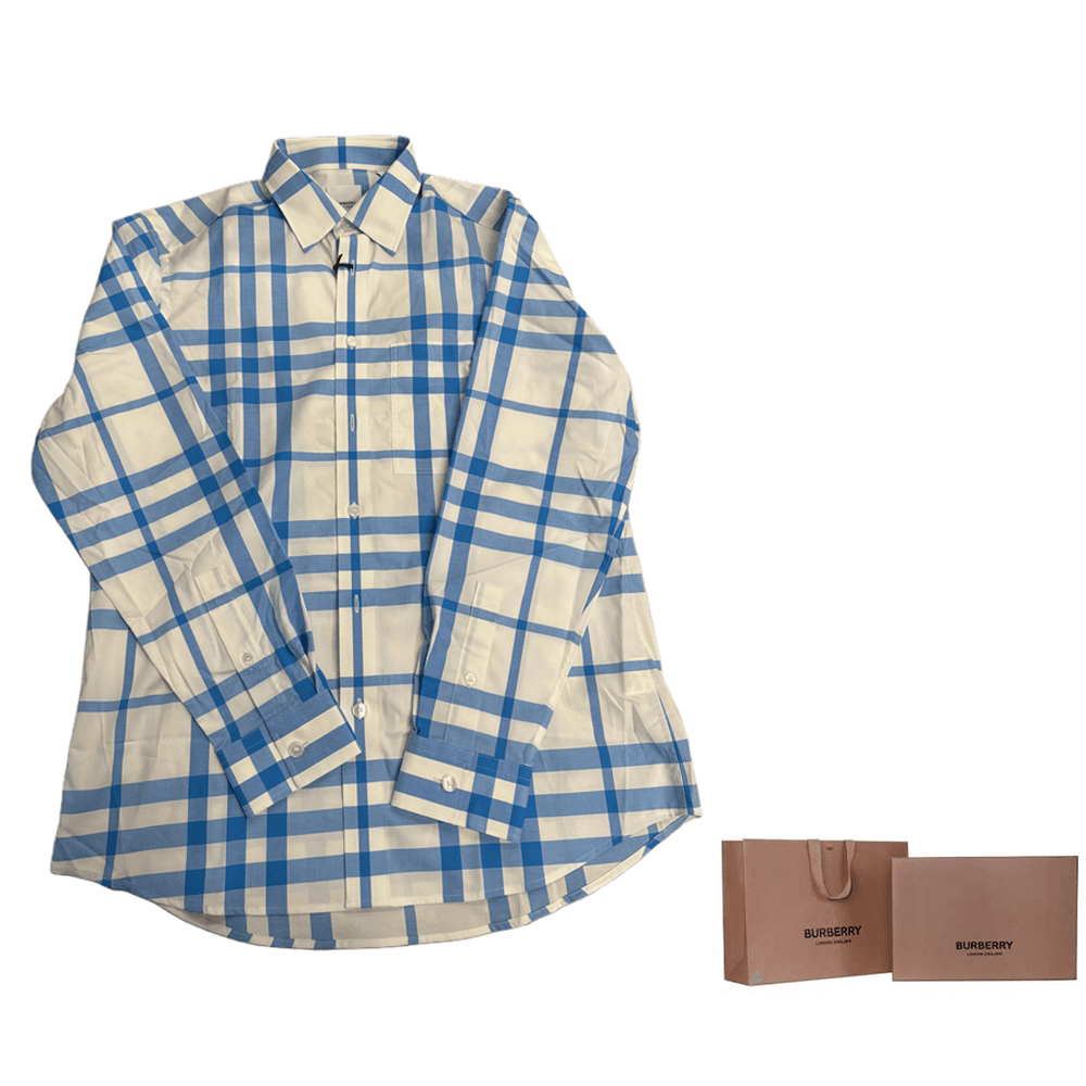Рубашка Burberry Мужские Синие Рубашки - изображение 5