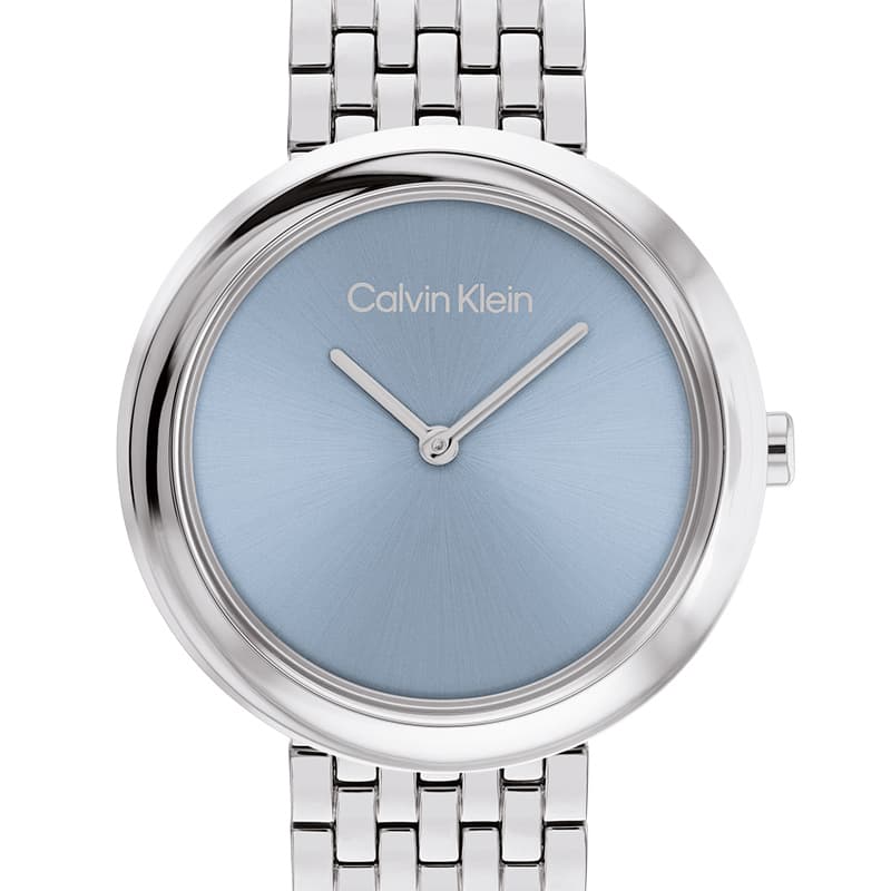 Механические часы Calvin Klein Часы с ремешком на запястье кварцевый механизм стальной ремешок синий циферблат женские часы - изображение 4