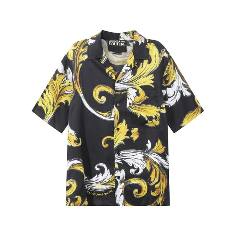 Рубашка VERSACE JEANS COUTURE SS25 Рубашка Мужская Черная Золото - изображение 1