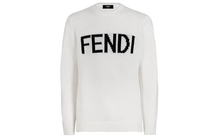 Кофта Fendi Logo Wool Pullover Sweater White