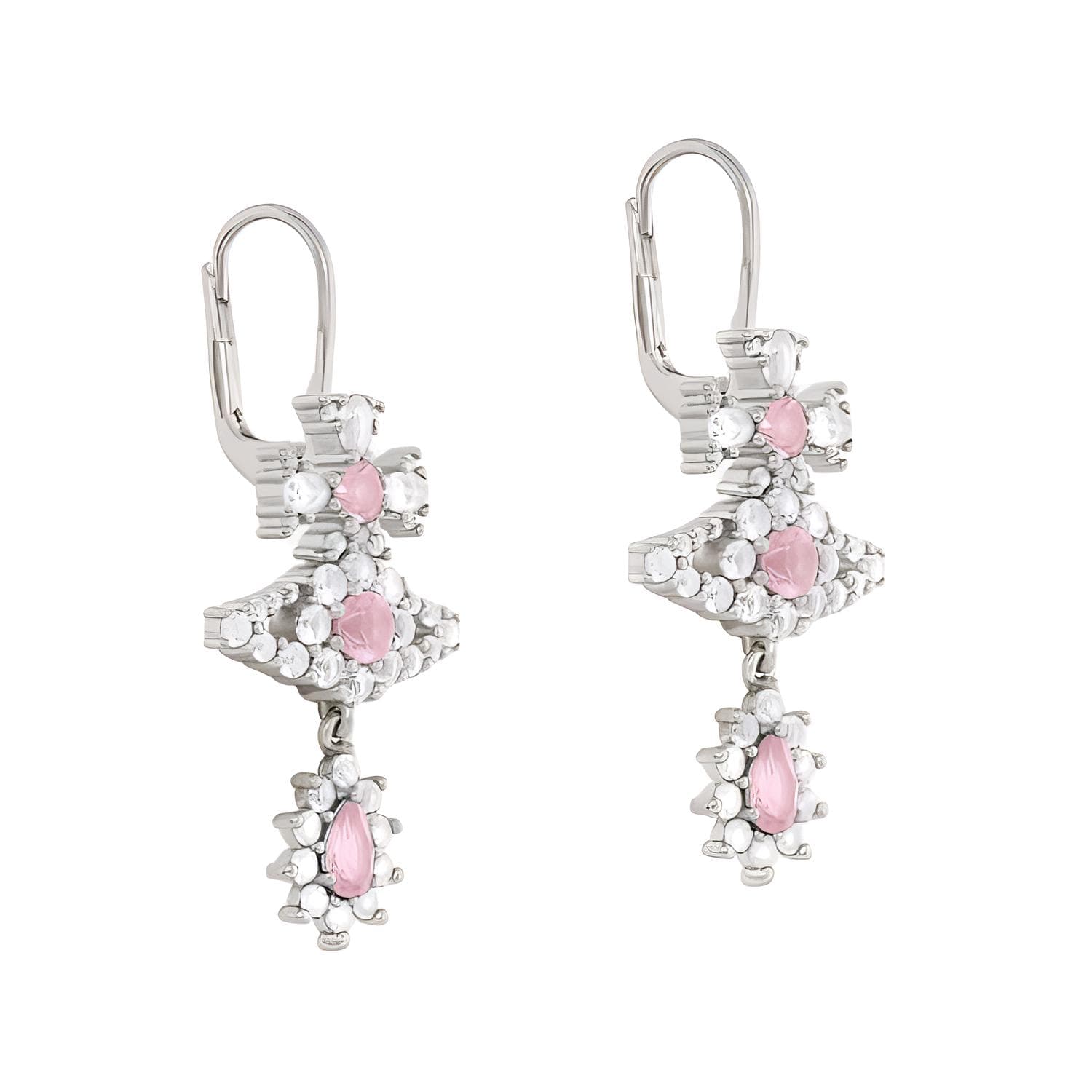 Серьги Серьги Crystal Vivienne Westwood Женские Серебряные Розовые - изображение 2