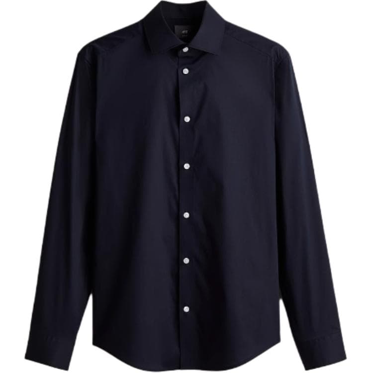 Рубашка H&M Морской Синий Мужские Рубашки - изображение 1