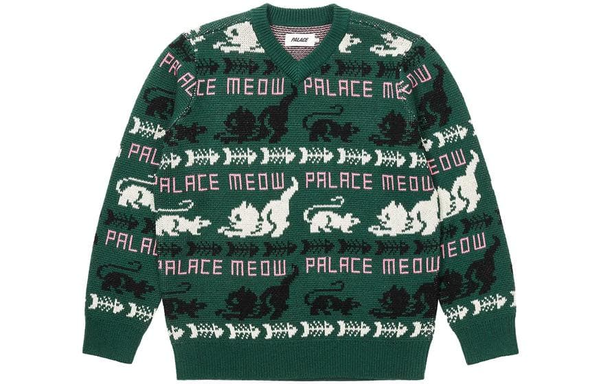 Кофта PALACE FW22 Meow Meow Knit Green V - изображение 1