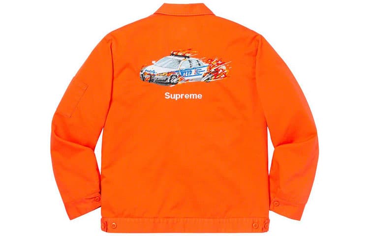 Куртка Supreme Cop Car Embroidered Work Jacket Orange - изображение 1