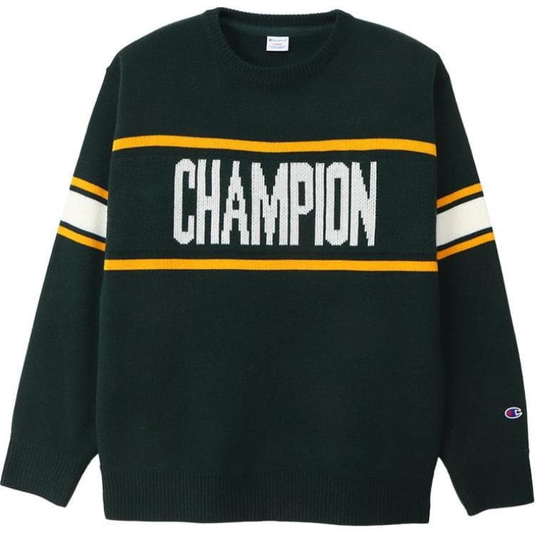Кофта Champion FW24 Свитер Мужской Темно-зеленый - изображение 1