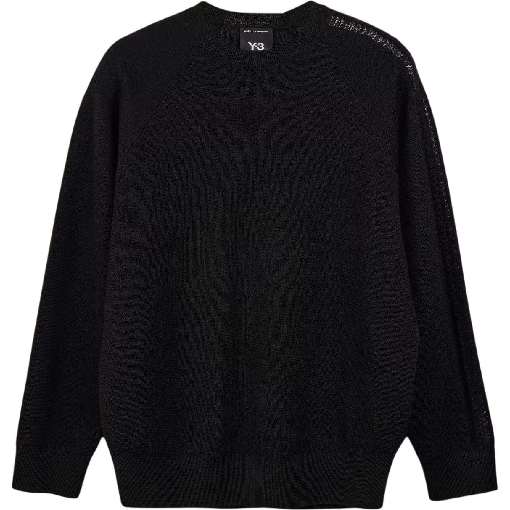 Кофта Y-3 Logo Knit Crew Sweatshirt Свитер с круглым вырезом, однотонный, рукав реглан, унисекс, с подарочной упаковкой - изображение 1
