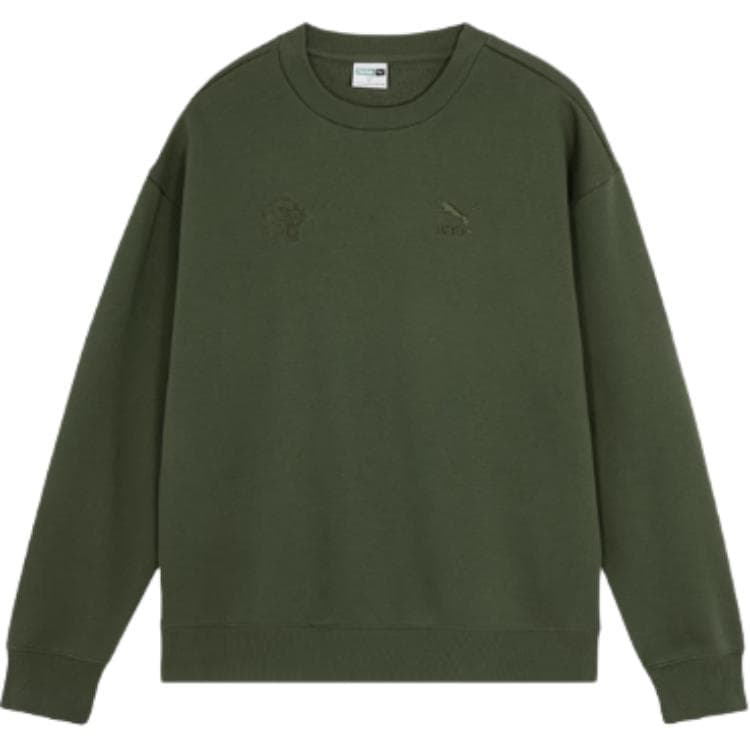 Кофта PUMA Sports Life Collection BZ CC Средняя длина FL Повседневная мода С флисовой подкладкой Свитшот Мужской Зеленый - изображение 1