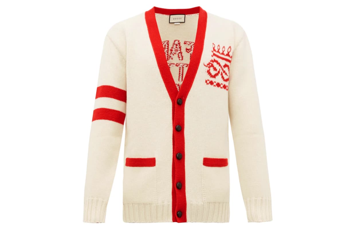 Кофта Gucci Embroidered Logo Knit Sweater White - изображение 1