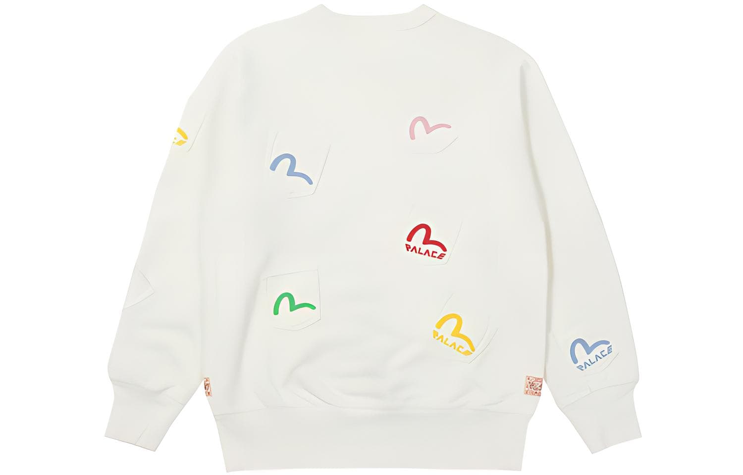 Худи PALACE x EVISU FW21 Multi Pocket Crew Egret Logo - изображение 2