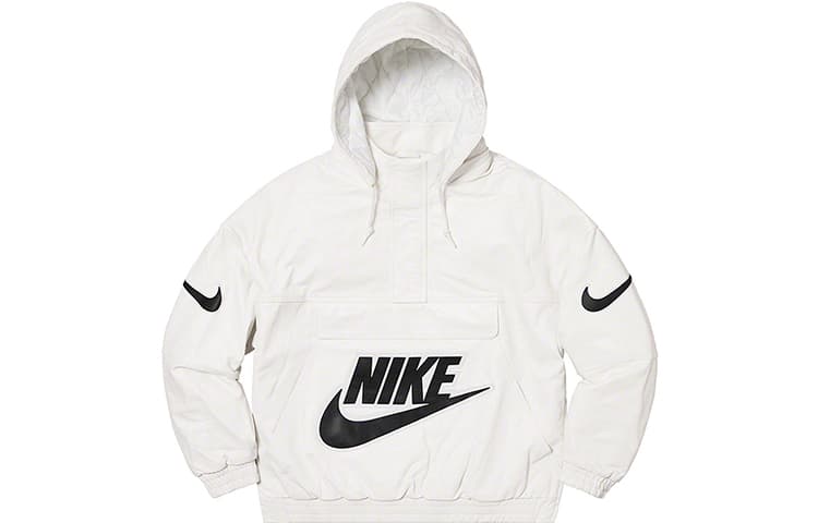 Куртка Supreme x Nike Box Logo Leather Jacket White - изображение 1