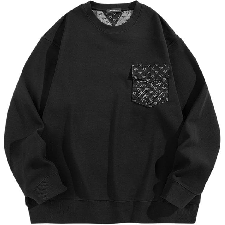 Кофта PEACEBIRD MEN Drawstring Crewneck Sweatshirt Black - изображение 1