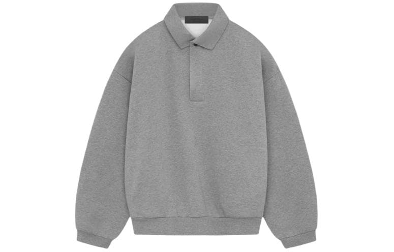 Кофта Fear of God Essentials SS24 Longsleeve Polo Polo Dark Heather Oatmeal - изображение 1