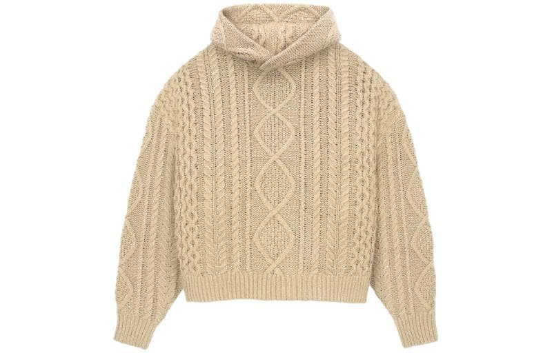Кофта Fear of God Essentials FW23 Cable Knit Hoodie Gold Heather - изображение 1