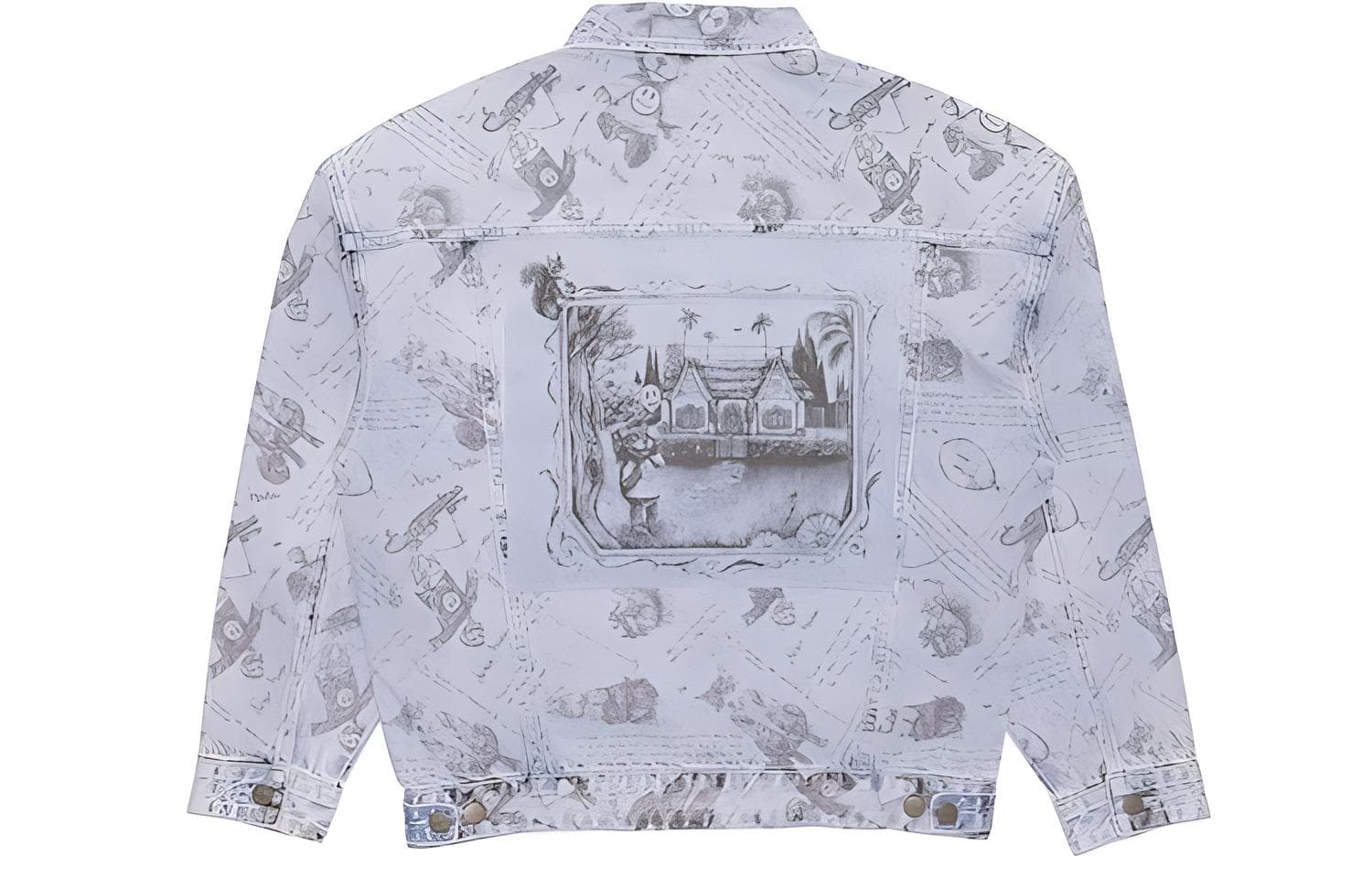 Джинсовая куртка Drew House logo Idears Trucker Jacket Vintage Indigo Logo - изображение 2