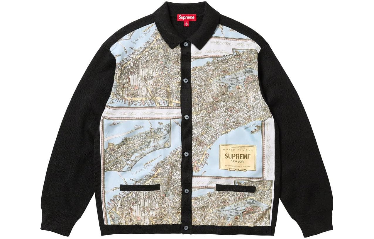 Supreme FW23 WEEK1 SILK MAP CARDIGAN - изображение 1