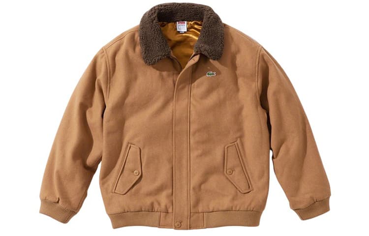 Куртка Supreme x LACOSTE FW19 Bomber Jacket Light Brown - изображение 1