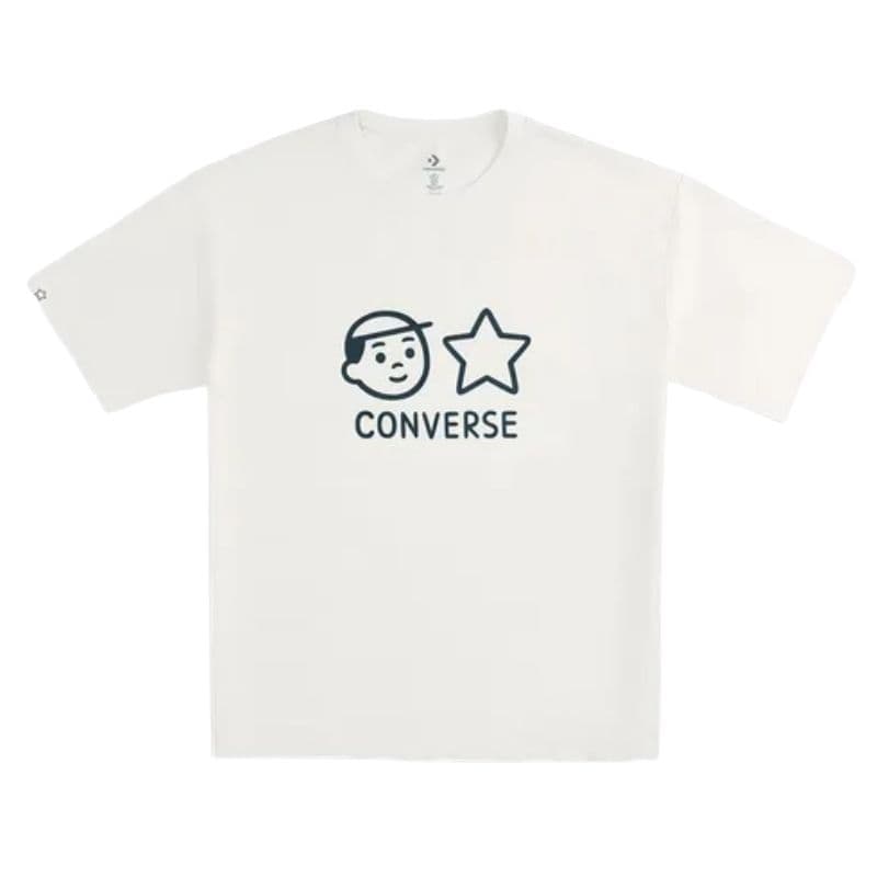 Футболка Converse x Noritake Совместная коллекция Chuck 70 SS25 Минималистичный пуловер с коротким рукавом Мужской Белый - изображение 1