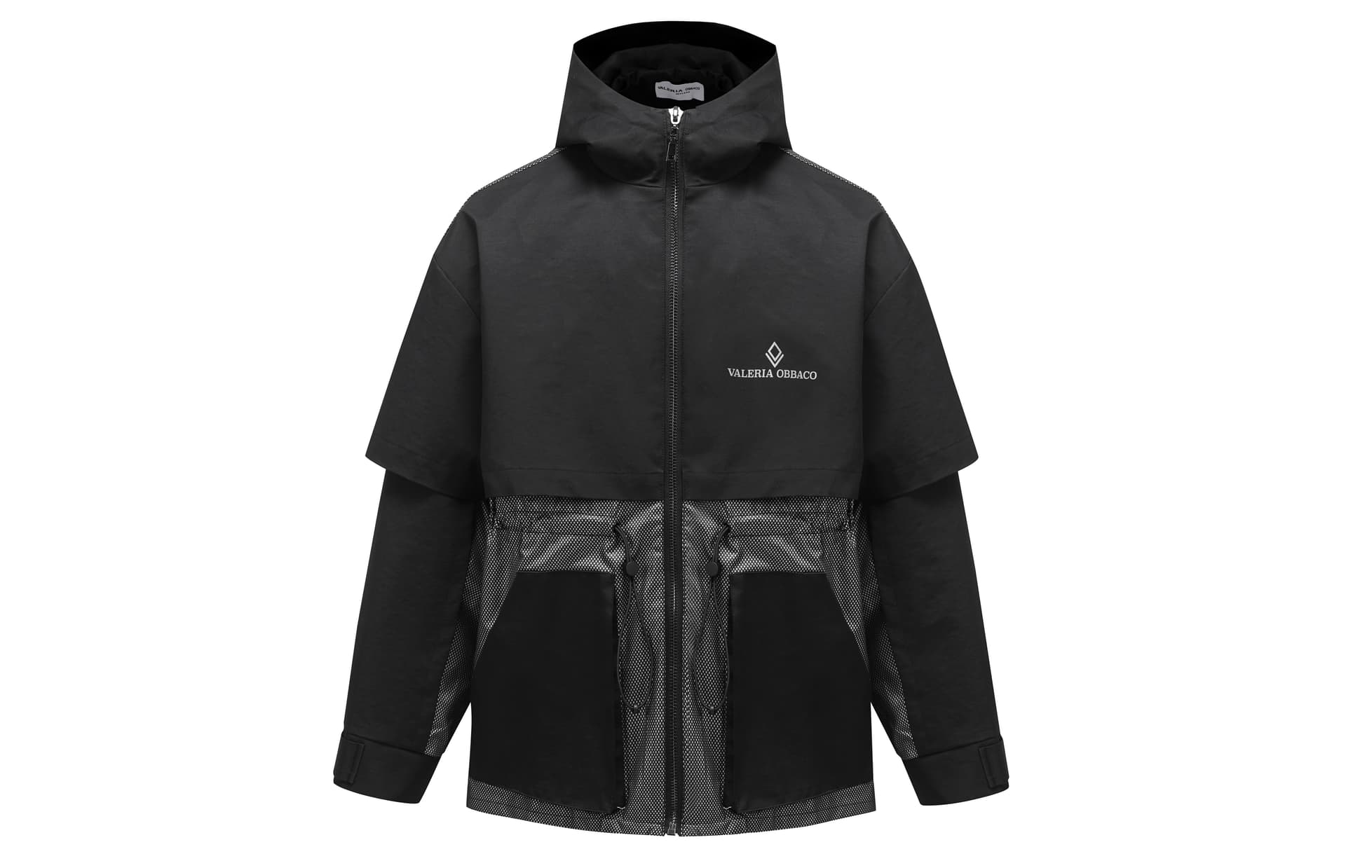 Куртка Valeria Obbaco SS21 Logo Reflective Mesh Hoodie Jacket - изображение 1