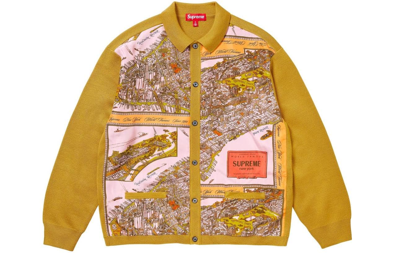 Supreme FW23 WEEK1 SILK MAP CARDIGAN - изображение 3