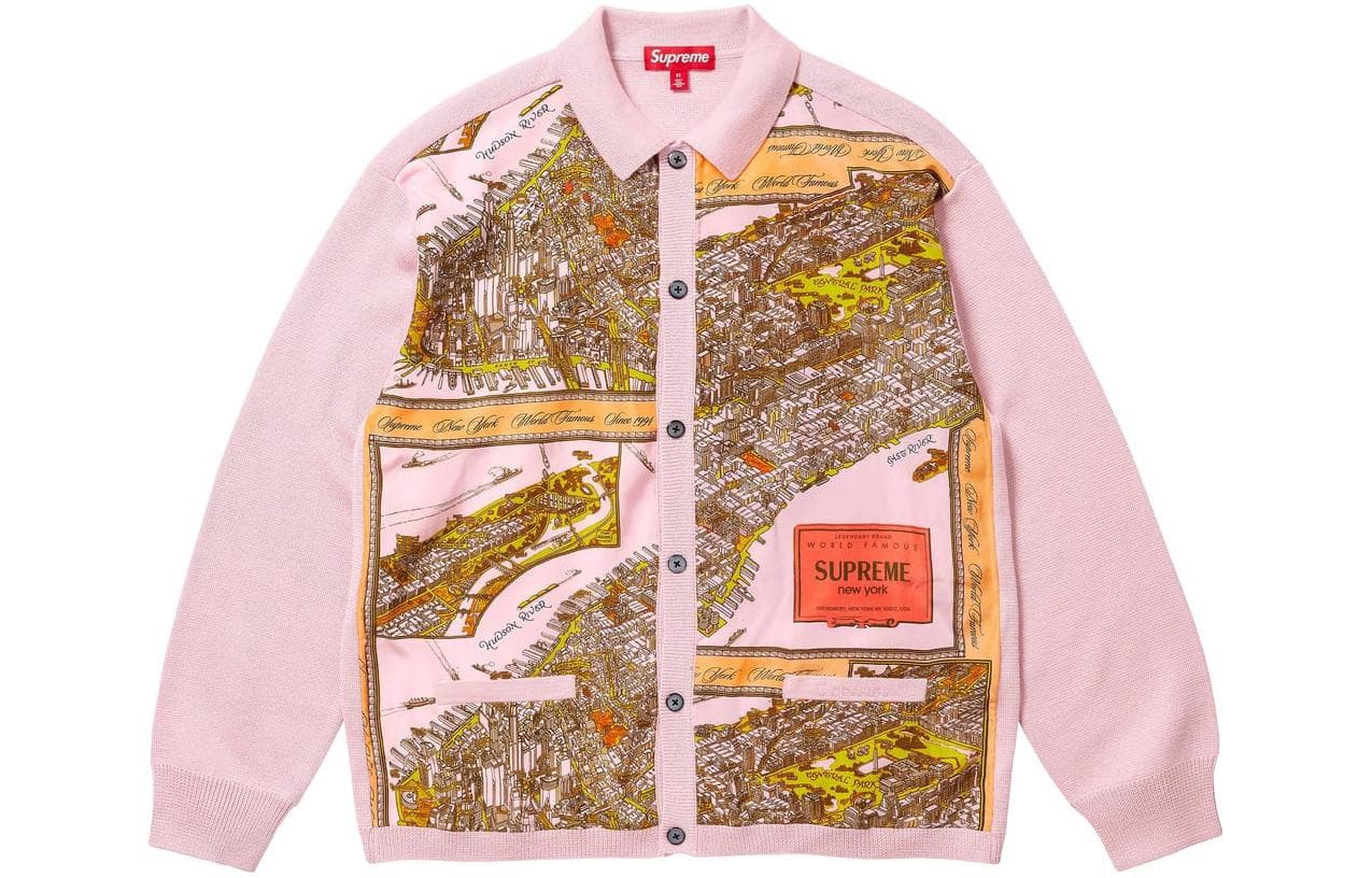 Supreme FW23 WEEK1 SILK MAP CARDIGAN - изображение 2