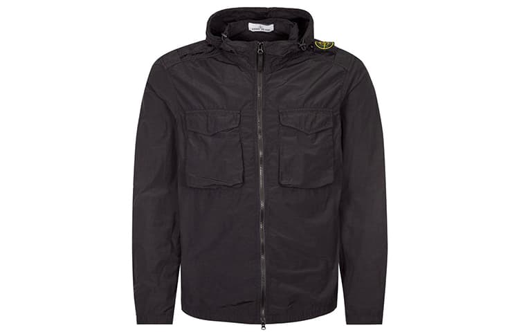 Куртка Stone Island SS21 Logo Print Hooded Jacket Black - изображение 1