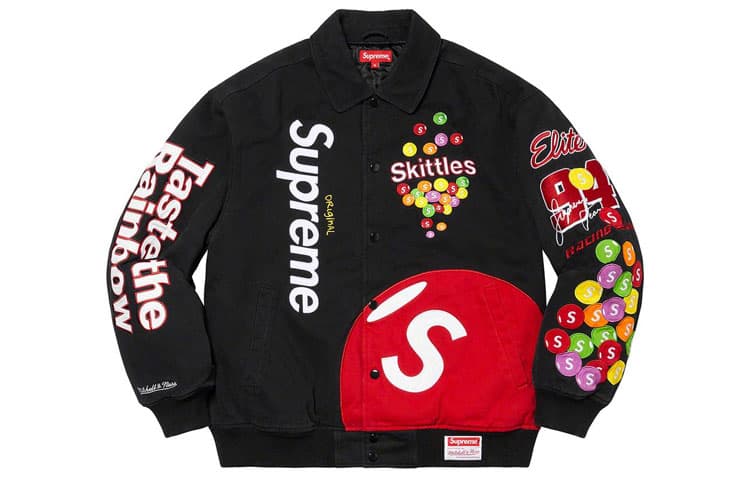 Куртка Supreme x Skittles x Mitchell & Ness Varsity Jacket - изображение 1