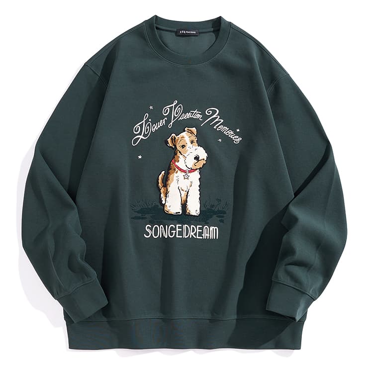 Кофта PEACEBIRD MEN Embroidered Crewneck Sweatshirt Dark Green - изображение 1