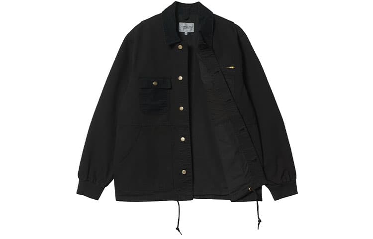 Куртка Carhartt WIP Logo Shirt Jacket Black - изображение 1