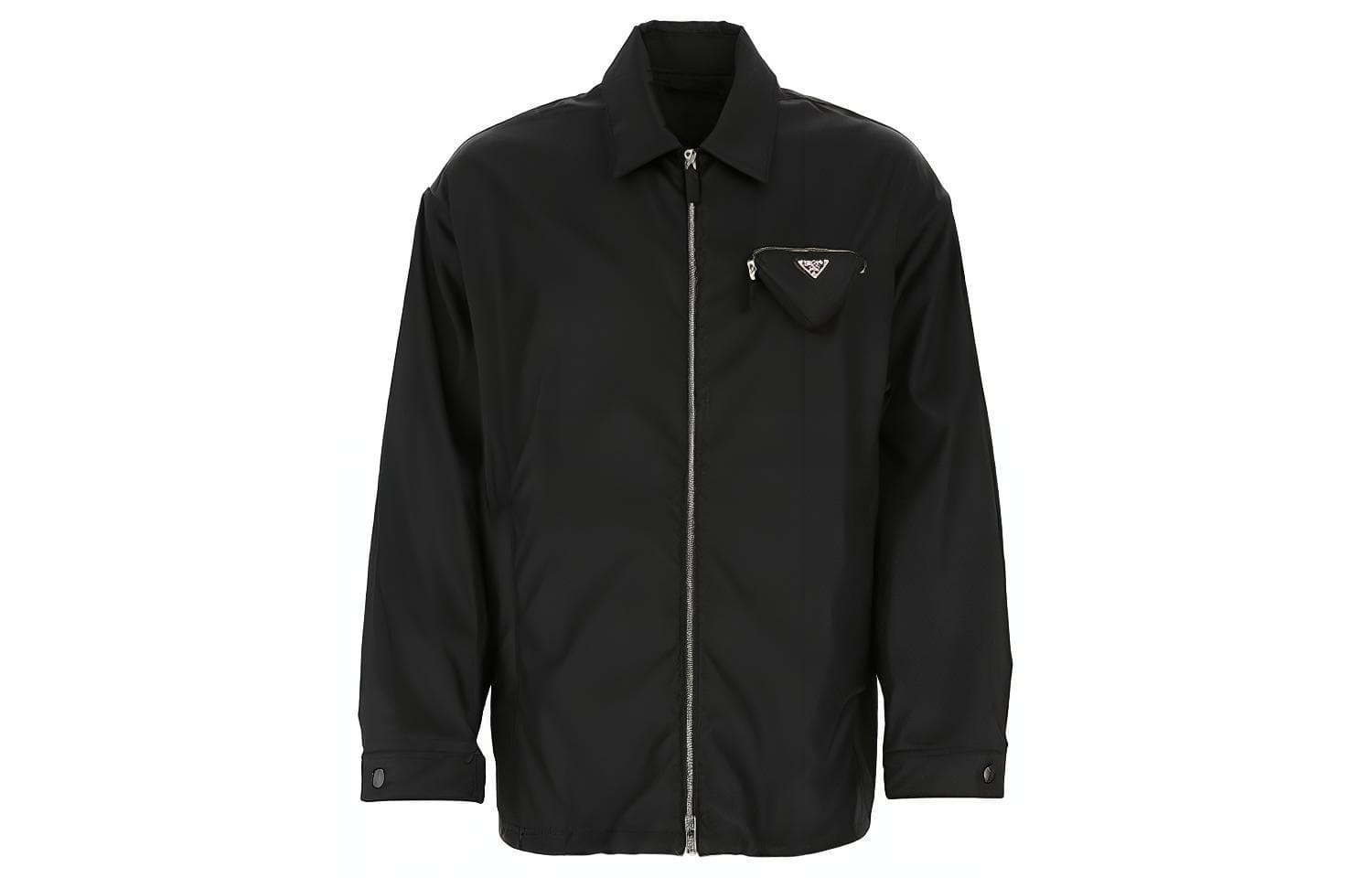 Куртка Prada FW21 Logo Zip Jacket Black - изображение 1