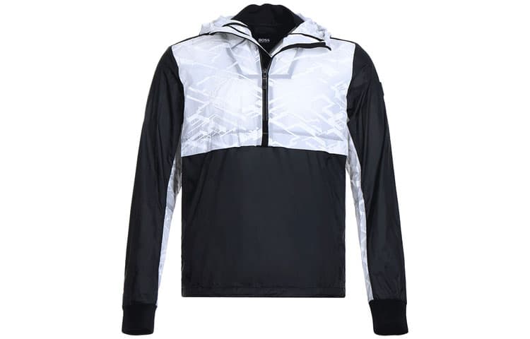 Куртка HUGO BOSS Logo Colorblock Hoodie Jacket Black - изображение 1