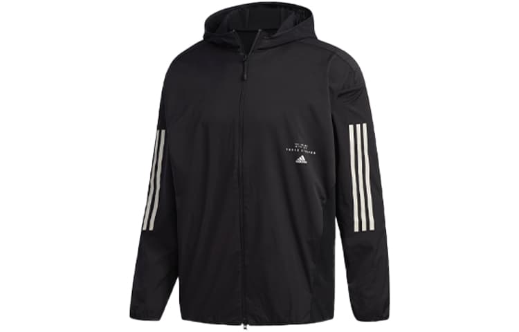 Куртка adidas Logo Stripe Print Hoodie Jacket Black - изображение 1