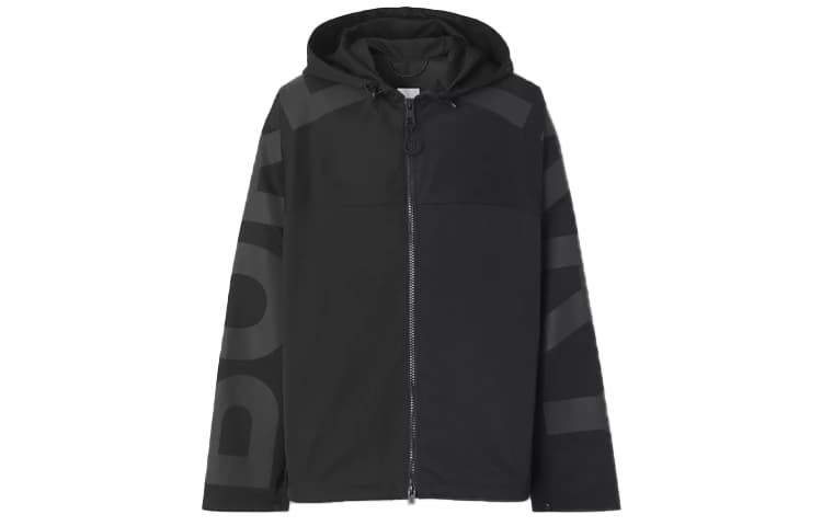 Куртка Burberry Letter Print Hoodie Jacket Black - изображение 1